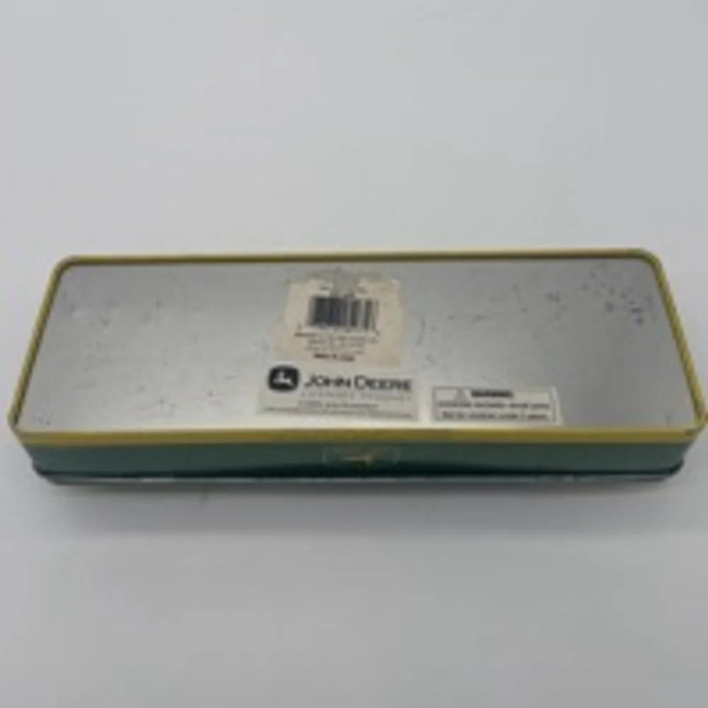 John Deere VINTAGE 2005 Toolbox Pencil Case Green Metal Tractor Theme